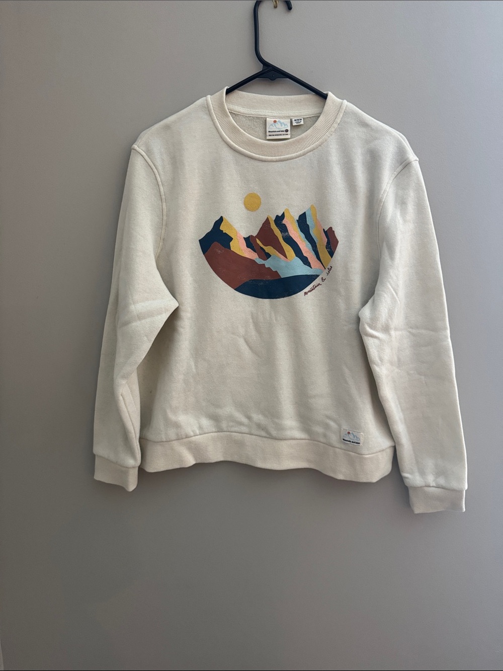 Cream Graphic Mountain Crewneck Sweatshirt by Patagonia